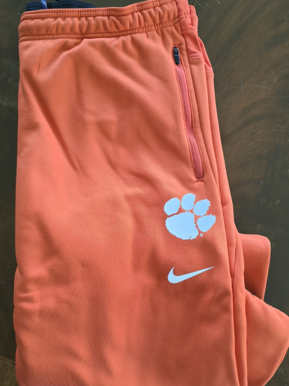 Nike Clemson Orange Athletic Joggers with Paw Logo